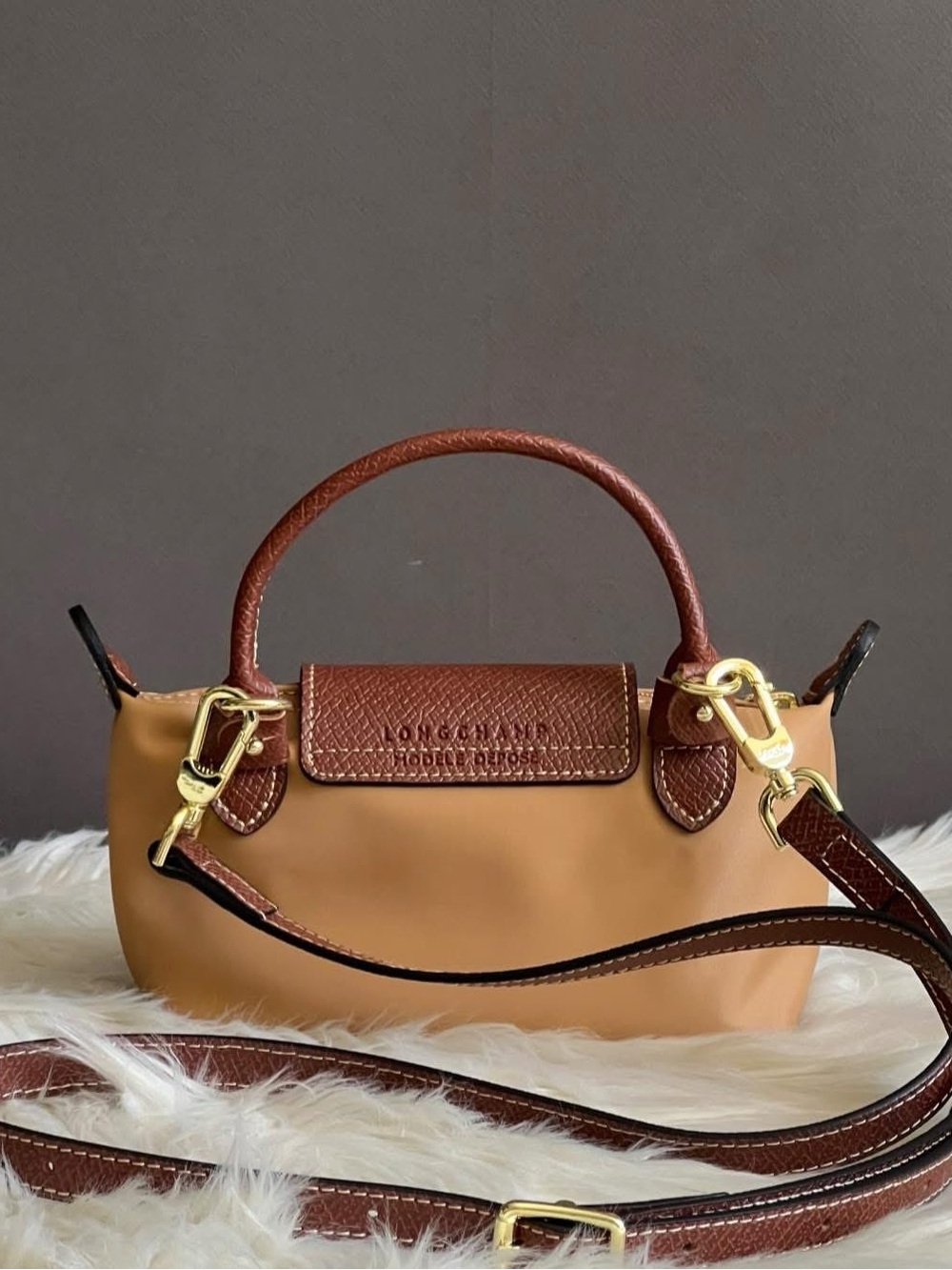 Longchamp XS Le Pliage Original Pouch with Strap - Picture 6 of 14